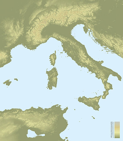 Topographic map - Italy