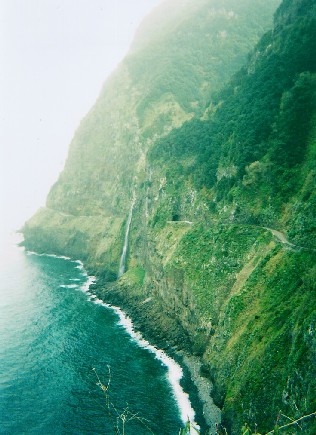 Wedding veil waterfall, Madeira